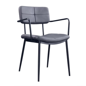 Silla de comedor de cuero de Metal moderna China de alta calidad estilo de diseño Industrial para el hogar restaurante café escuela o uso en el parque - Product Image 1