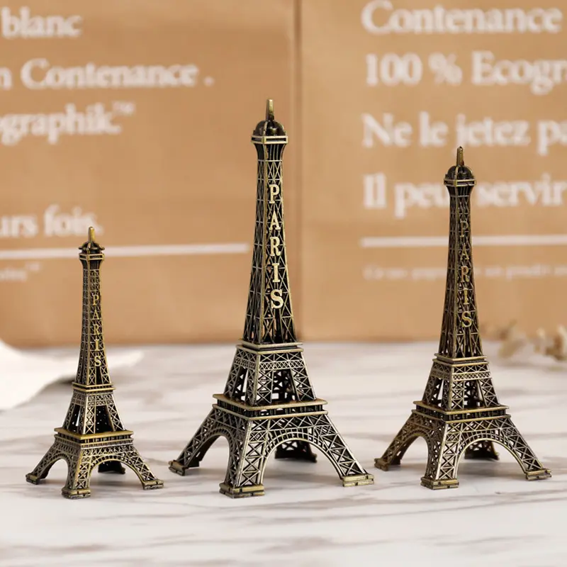 धातु शिल्प घर सजावट फ्रांस टूर एफिल टॉवर शिल्प यूरोप स्मारिका उपहार जोड़े रंग एफिल मॉडल प्रतिमा