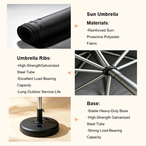 Sombrilla de Jardín para Exteriores, Parasol de Playa, Sombrilla Grande <span class=keywords><strong>y</strong></span> Resistente con Base para Patio, Hotel <span class=keywords><strong>y</strong></span> Restaurante - Product Image 3
