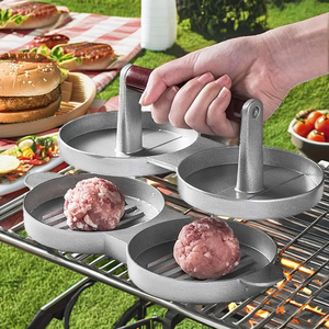 Prensa para <span class=keywords><strong>Hamburguesas</strong></span> Perfecta para <span class=keywords><strong>Hamburguesas</strong></span> <span class=keywords><strong>Gourmet</strong></span> con Grosor Ajustable, Construcción de Aleación de Aluminio y Madera Sólida, Apta para Lavavajillas - Product Image 2