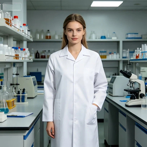 Blouse médicale durable multi-poches blanche anti-décoloration pour étudiants en médecine et techniciens de laboratoire - Product Image 2