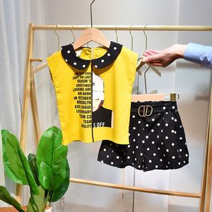 Robe longue en tissu à motifs avec logo imprimé, noire, blanche, à pois, jaune bébé pour fille enfant - Product Image 3