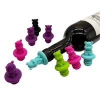 Groothandel beren-vormige siliconen wijnstopper, herbruikbare flesstopper voor dranken, bier, lekvrije afdichting, wijnstopper