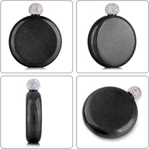 Mini flacon de hanche en acier inoxydable de 5 oz avec couvercle en diamant mignon bouteille de vodka whisky et flacon de hanche de vin pour les amateurs d'alcool - Product Image 2