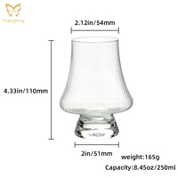 Verre à whisky en cristal de 250 ml, verre à dégustation de whisky, verre de dégustation professionnel ISO, verre à malt, verre à dégustation, verre à vin de dessert