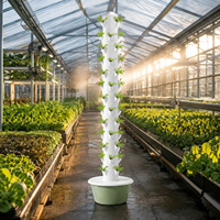 Tour de jardinage verticale à 13 niveaux, système sans terre avec pompe, éponge et pots en filet pour la culture de légumes à domicile et en cuisine
