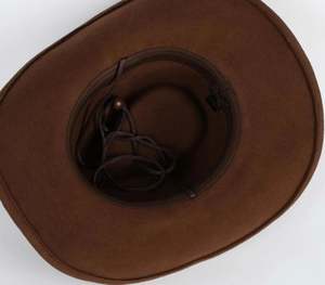 LC0424A ขายส่ง หมวกคาวบอยสไตล์เม็กซิกันแบบใหม่ แฟชั่นคลาสสิก ทำจากผ้าขนสัตว์ 100% สำหรับทั้งชายและหญิง พร้อมสายหนัง - Product Image 5