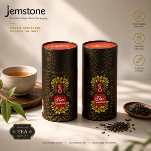 Custom Recyclable Food Grade Coffee Tea Packaging Round <b>Cardboard</b> Packing Box Aluminum Foil Liner Cylinder Paper <b>Tube</b> Packaging - Product Image 1