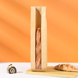 Fabricant de sacs d'emballage en papier avec fenêtre anti-graisse personnalisés imprimés pour pain de boulangerie baguette française - Product Image 3