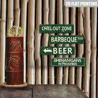 Letrero Metálico Decorativo Estilo Retro para Patio, Terraza, Bar Tiki o Piscina, Ideal para Regalo