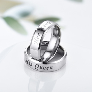 Unisex corona in acciaio inox <span class=keywords><strong>coppia</strong></span> anello il suo <span class=keywords><strong>re</strong></span> la sua regina anello all'ingrosso anelli <span class=keywords><strong>di</strong></span> alta gioielleria per le donne - Product Image 6