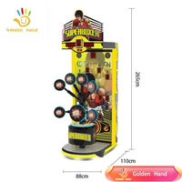 Golden Hand SUPERBOXER Machine de boxe et de basketball de rue multi-langues à monnayeur en métal et plastique 8 langues (espagnol/anglais)