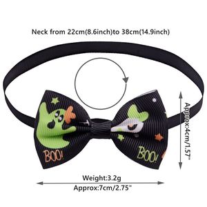 Fabricant de noeuds papillon réglable pour chien Halloween collier de noeud papillon citrouille fantôme pour chiens - Product Image 3