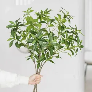 Ayoyo ใบต้นยูคาลิปตัสใบเดี่ยว70ซม. ต้นและดอกไม้ประดิษฐ์สีเขียว