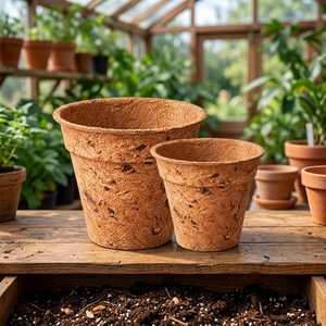 Maceta de Fibra de Coco Premium de 17 cm x 15 cm, Color Marrón Natural, Biodegradable, Excelente Transpirabilidad y Durabilidad, 6 Meses de Uso, para Jardín - Product Image 2