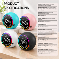 Groothandel Digitale Wekker Bluetooth Speaker RGB Nachtlampje Telefoonhouder Draagbare Speaker Aangepaste Logo OEM Bulk Leverancier