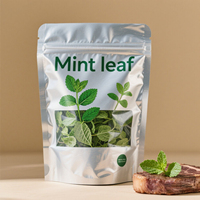 Sac à fenêtre transparent imprimé personnalisé assaisonnement alimentaire emballage au romarin finition brillante pochette debout réutilisable à fermeture éclair sacs en mylar
