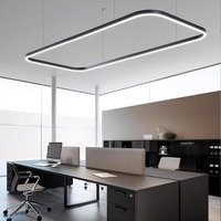 Lustre en fer forgé de forme spéciale pour éclairage d'ingénierie, logo texte chinois, forme ovale, LED suspendu au plafond, intensité variable, installation facile