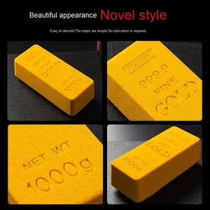 AKOKO Moule en silicone 3D rectangulaire pour gâteau mousse barre d'or, grand moule à pâtisserie créatif en forme de brique d'or, pour pâtisserie française tendance - Product Image 3