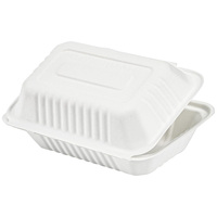 100% Compostable 9*6*3 "Contenedor de comida de concha Bagazo Caña de azúcar Hamburguesa Fiambrera