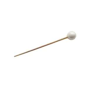 Elegant Big Medium Small Bead Hairpin Metal Alloy Hair Pins Chop Sticks Single Round Pearl Hair Sticks For Bun Thick Long Hair