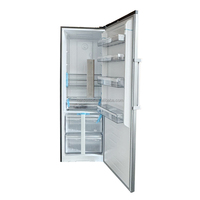 Refrigerador de 300 Litros, Una Puerta, Sin Escarcha, Color Plateado, con Pantalla, 220V, Puerta Reversible, para Hogar, Oficina y Apartamento