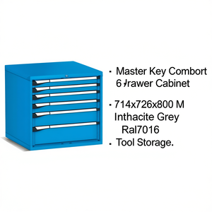 Fami Master Key Comfort <b>Drawer</b> Cabinet 6 <b>Drawers</b> 714x726x800 Mm Anthracite Grey Ral7016 <b>Tool</b> Storage - Product Image 2