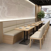 Ensemble de banquettes d'angle en bois massif, modernes et durables, pour restaurants commerciaux et hôtels