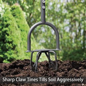 เครื่องพรวนดินแบบมือหมุน รุ่น Heavy Duty สำหรับแปลงปลูกดอกไม้ แปลงยกสูง สีเหลือง/เทา LTJY - Product Image 3