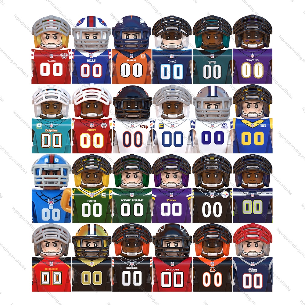 WM6133 wm6134 wm6135 wm6136ใหม่ NFL Football Player ซานฟรานซิสโก49ers Pittsburgh steelers Building Blocks set minifigs Toys