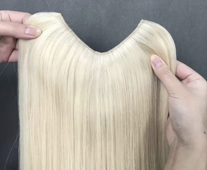 Topper per capelli umani Remy lisci con base in seta e frangia a tendina per donne con capelli sottili, colore biondo, marca EplaHair - Product Image 4
