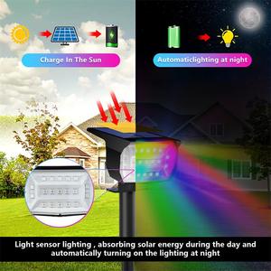 ไฟสวนพลังงานแสงอาทิตย์ IP65 กันน้ำไร้สาย LED สปอตไลท์ตกแต่งภายนอกอาคาร 2W แบตเตอรี่ลิเธียมแบบชาร์จไฟได้ 15 ม. - Product Image 2