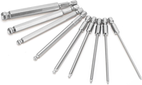 Tournevis Torx en acier de qualité industrielle TOOLJOY, embout hexagonal de 1/4 ", T6-T40, pointe magnétique pour perceuses électriques