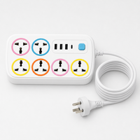 Multiprise avec cordon d'extension de 1,8 m, station de charge 3 ports USB + 1 port Type-C, adaptateur multi-prises avec prise AU pour le marché australien