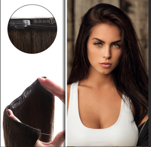 Extensiones de Cabello KSWIGS Halo, Extensiones de Cabello Humano Liso Marrón, Invisibles, Ideales para Peinados Diarios en Salón - Product Image 1