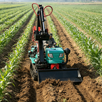 Tractor de cadenas de alta eficiencia de 35 HP con zanjadora y rastra para zanjas, equipo multifuncional para labranza agrícola