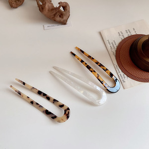 Fly Away <strong>Hair</strong> Color Stick and Accessories Acetate Hairpin <strong>Hair</strong> <strong>Bun</strong> Holder Vintage Leopard-print Jade French U Shaped <strong>Hair</strong> <strong>Pin</strong> - Product Image 4