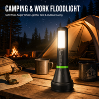 Lampe torche solaire LED rechargeable Type-C, projecteur de recherche, éclairage latéral, lampe stroboscopique rouge et bleue pour voiture, urgence, camping, randonnée