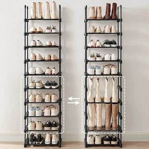 10-Tier Shoe Storage Organiser <strong>Narrow</strong> <strong>Tall</strong> Shoe Rack for Entryway Metal Sturdy Shoe <strong>Shelf</strong> Easy to Assemble - Product Image 6