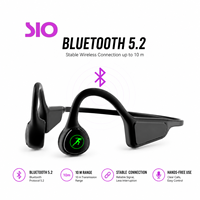 Casque à conduction osseuse Bluetrum Chip Bluetooth 5.2 avec crochet d'oreille, étanche au quotidien, autonomie 4-8h, sport, noir, stéréo