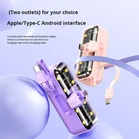 Batterie externe universelle portable étanche à charge rapide avec câble intégré, type C, lithium polymère, grande capacité 10000 mAh, fabriquée au Japon