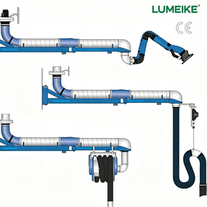 LUMEIKE LMK-FL Brazo Extractor de Humos Flexible y Ajustable de 2-6m con Soporte de Suelo para Fábrica, Brazo de Succión de Polvo para Pulido - Product Image 5