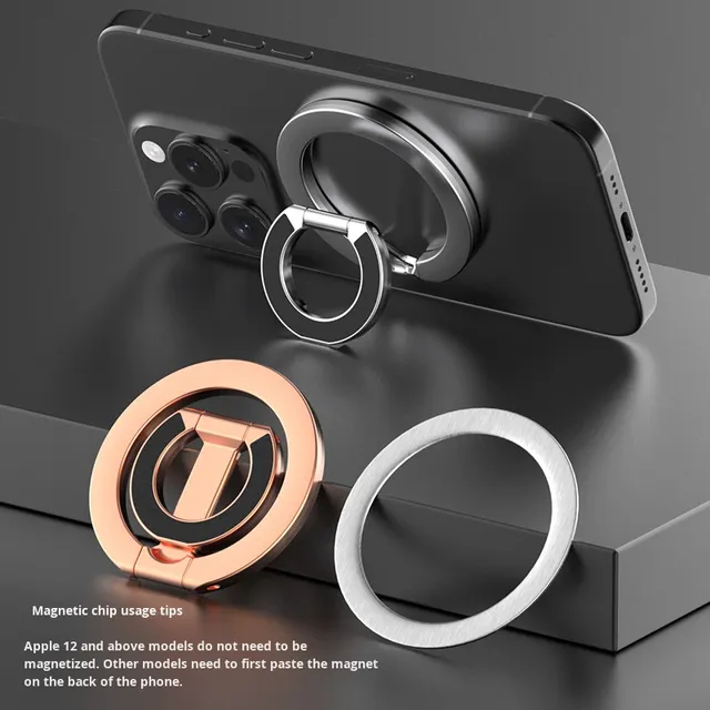2026 New Magnetic Phone Holder with for Compatibility Zinc Alloy Desktop Mount-Multi-Function Finger Ring Buckle