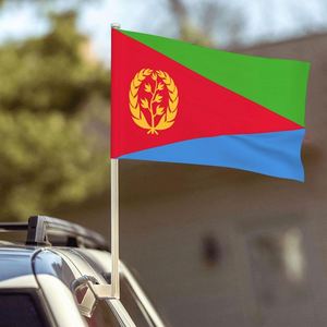 Drapeau de voiture érythréen double face en polyester 12x18 pouces pour vitre de voiture – Vente en gros - Product Image 5