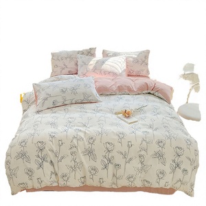 Parures de lit écologiques en polyester à motifs floraux avec des feuilles vertes |   Hypoallergénique et personnalisable |   Utilisation à domicile, à l'hôpital et à l'hôtel - Product Image 3