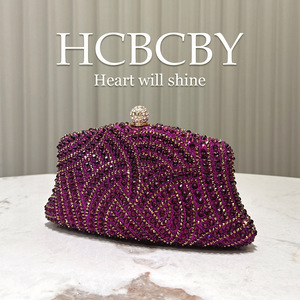 Elegant <strong>Purple</strong> Crystal <strong>Clutch</strong> for Women Sparkly Evening Bag for Weddings and Parties - Product Image 3