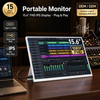 Moniteur portable 15,6 pouces 1920x1080 1080P FHD IPS 72% SRGB 300 nits VESA USB-C, deuxième écran externe pour ordinateur portable PC ODM
