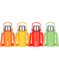 Bouteille d'eau légère pour enfants, durable, à double paroi, en acier inoxydable 18/8, avec bec verseur, flasque isotherme sous vide, 12-24 heures