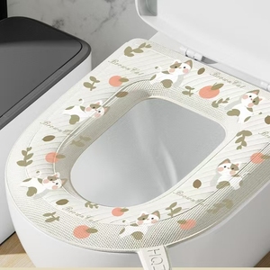 Fundas de asiento de inodoro de animales de dibujos animados, cubierta de <span class=keywords><strong>tapa</strong></span> suave, cierre cálido <span class=keywords><strong>Universal</strong></span>, alfombrilla de herramientas, juego de cojines para Baño - Product Image 3