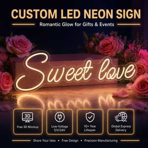 Venta caliente luces <span class=keywords><strong>de</strong></span> neón LED personalizadas dulce amor IP65 publicidad interior/exterior para bodas propuestas <span class=keywords><strong>confesiones</strong></span> decoración <span class=keywords><strong>de</strong></span> paisaje - Product Image 1